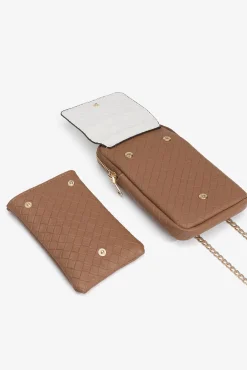 Bolso para teléfono texturizado bicolor
