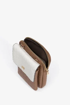 Bolso para teléfono texturizado bicolor