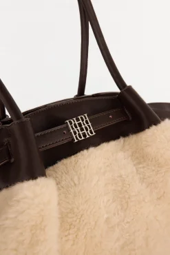 Bolso shopper combinado borreguito