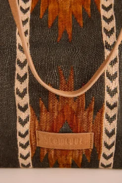 Bolso shopper jacquard marrón