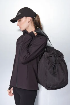 Bolso viaje nylon negro satinado