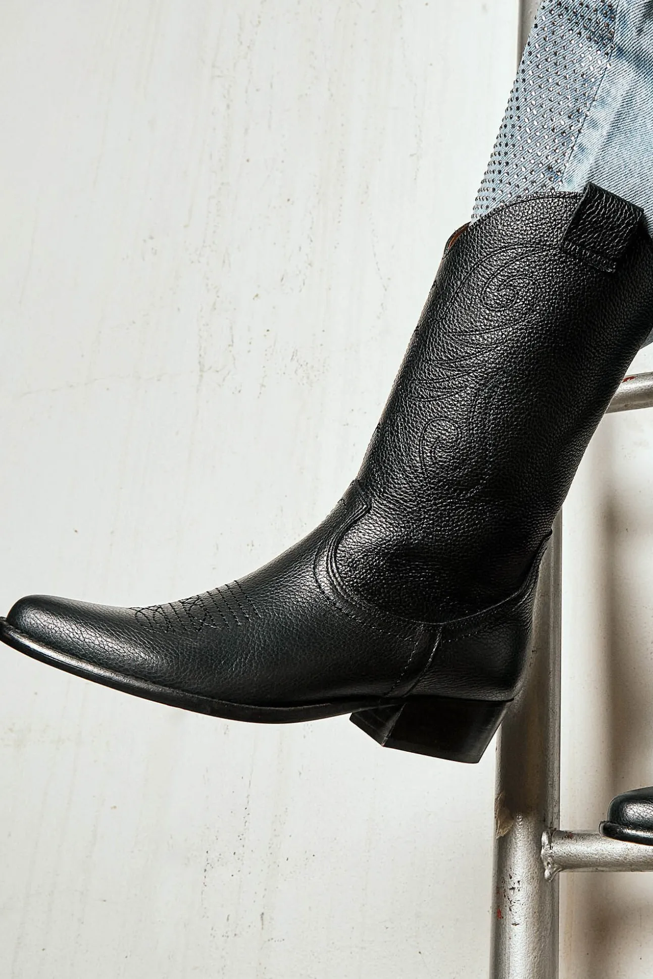 Botas cowboy de piel Jandra