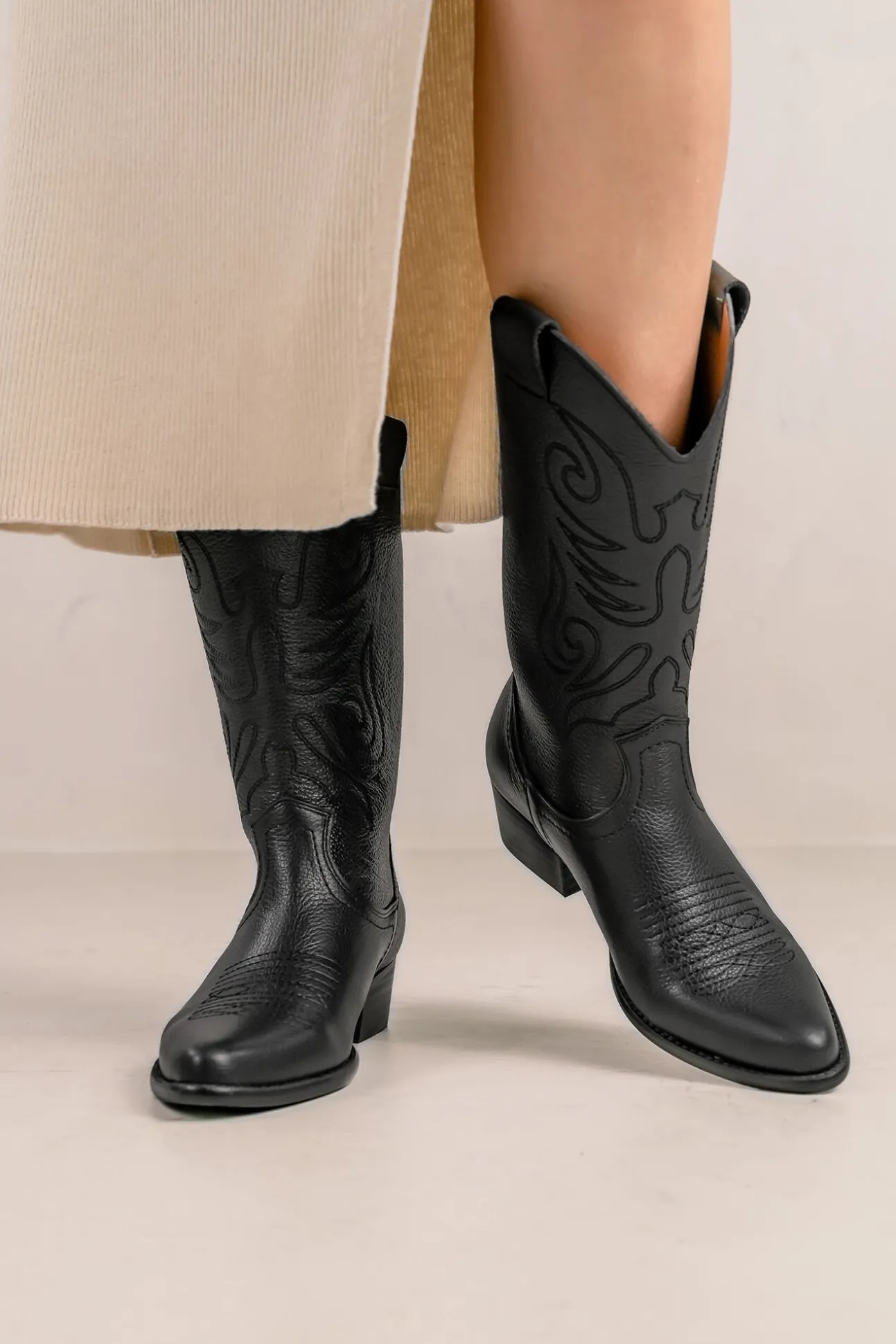 Botas cowboy de piel Jandra