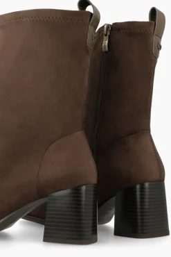 Botines efecto piel elástica con tacón