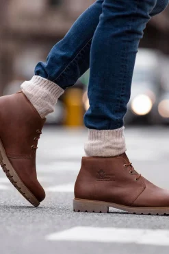 Botín de hombre en piel napa