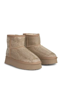 Botín de pelo con pedrería