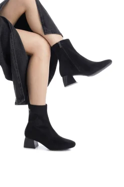 Botín de tacón antelina