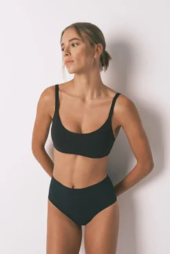 Braga alta algodón negro