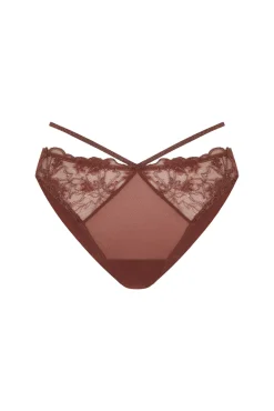 Braga brasileña encaje lurex marrón