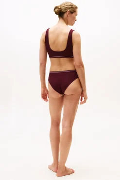 Bralette de canalé con banda elástica y logo