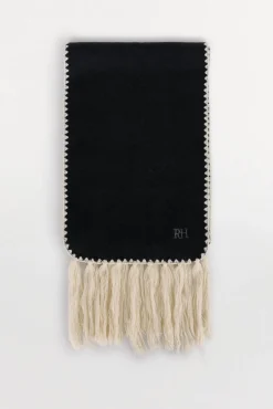 Bufanda terminaciones flecos bicolor