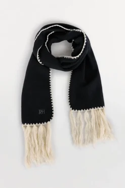 Bufanda terminaciones flecos bicolor