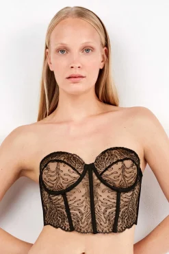 Bustier desmontable encaje bordado