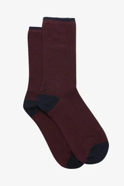 Calcetin largo granate mujer talla única