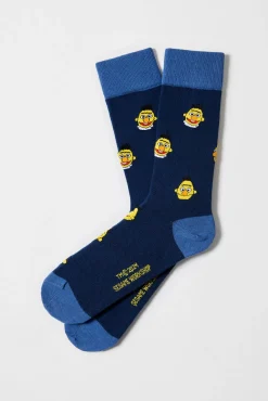 Calcetines altos Besocks de Barrio Sésamo de algodón orgánico color azul