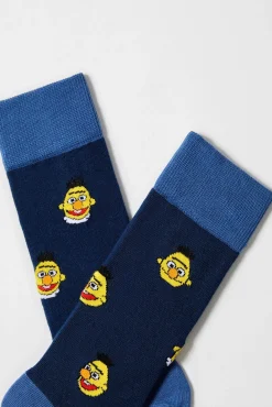 Calcetines altos Besocks de Barrio Sésamo de algodón orgánico color azul