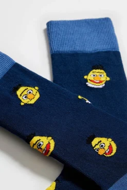 Calcetines altos Besocks de Barrio Sésamo de algodón orgánico color azul