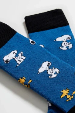 Calcetines altos Besocks de algodón orgánico color azul