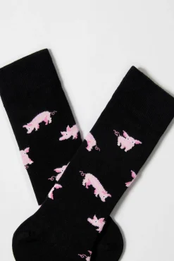 Calcetines altos Besocks de algodón orgánico color negro