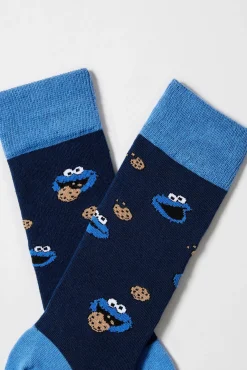 Calcetines altos Besocks de algodón orgánico color azul marino