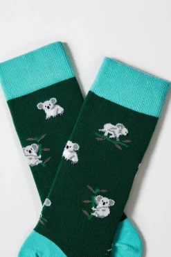 Calcetines altos de algodón orgánico color verde