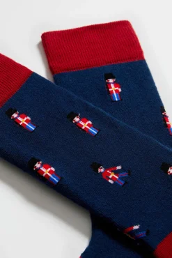 Calcetines altos de algodón orgánico con motivos de guardias british