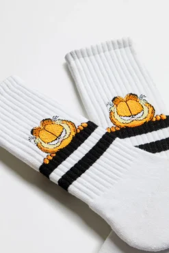 Calcetines altos deportivos Besocks de Garfield de algodón orgánico color blanco