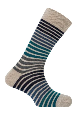 Calcetines cortos Cachemira-lana de Rayas