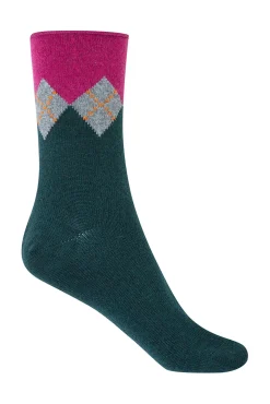 Calcetines cortos de Cachemira-lana de rombos