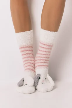 Calcetines largos perro blanco