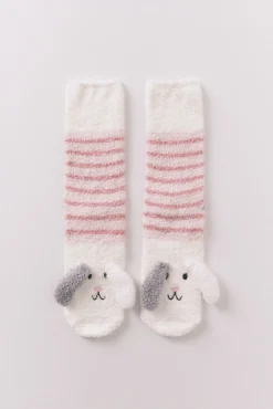 Calcetines largos perro blanco