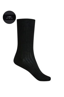 Calcetines midi canalé de lana