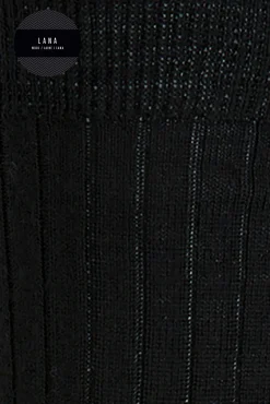 Calcetines midi canalé de lana