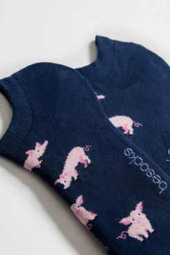 Calcetines tobilleros Besocks de algodón orgánico color azul