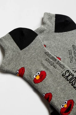 Calcetines tobilleros Besocks de Barrio Sésamo de algodón orgánico color gris