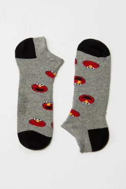 Calcetines tobilleros Besocks de Barrio Sésamo de algodón orgánico color gris