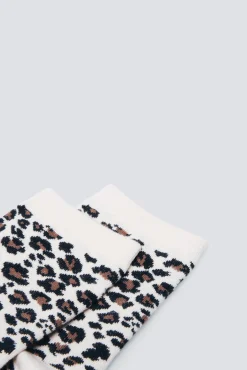 Calcetín corto estampado animal