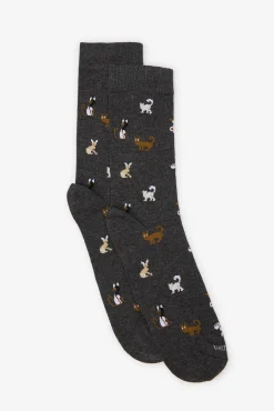 Calcetín dibujo gato