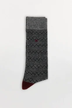 Calcetín lana grecas