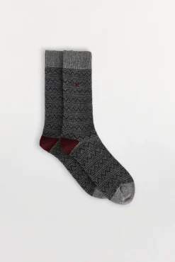 Calcetín lana grecas