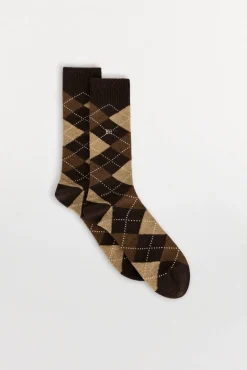 Calcetín lana rombos