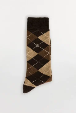 Calcetín lana rombos