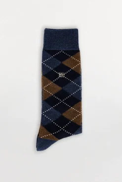 Calcetín lana rombos