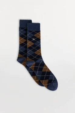 Calcetín lana rombos