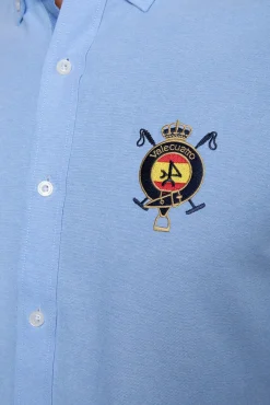 Camisa bordada España celeste