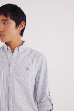 Camisa cotton slub rayas