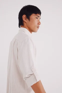 Camisa cotton slub rayas