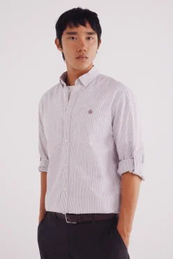 Camisa cotton slub rayas