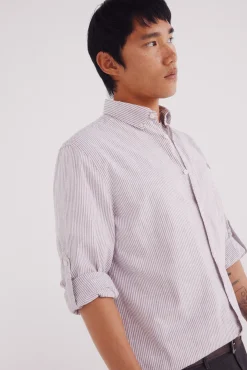 Camisa cotton slub rayas