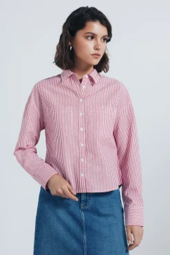 Camisa cropped rayas